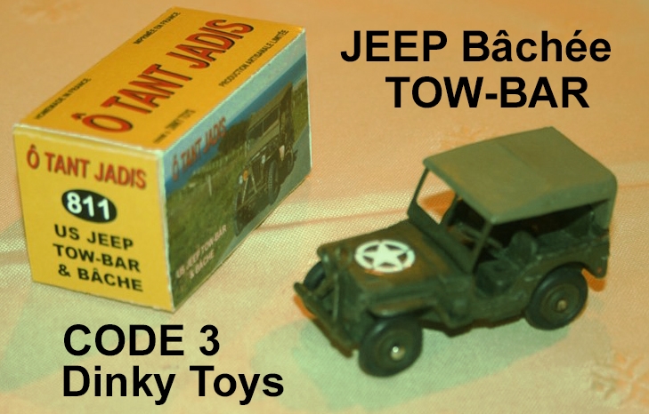 JEEP Bâchée Tow-Bar  CODE 3 Dinky Toys